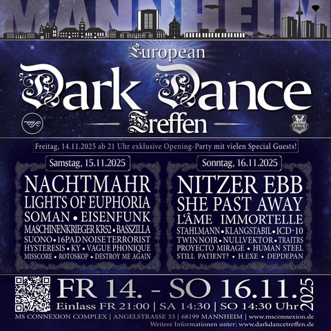European Dark Dance Treffen - Tagesticket Samstag 15.11.2025 - Mannheim - 15.11.2025 15:00