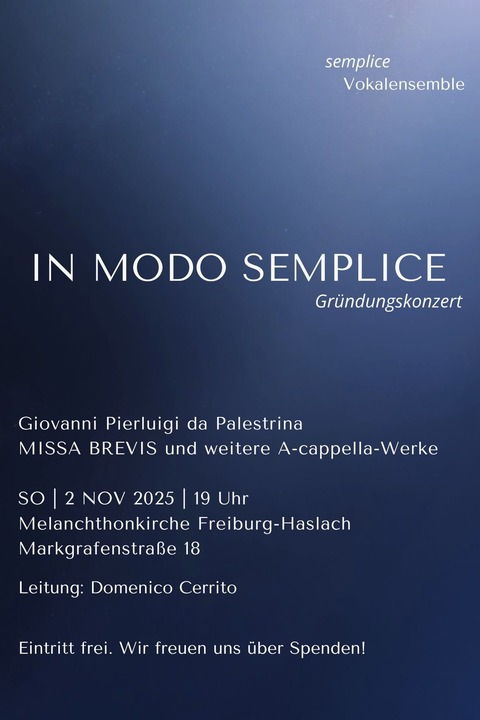 IN MODO SEMPLICE - Freiburg - 02.11.2025 19:00