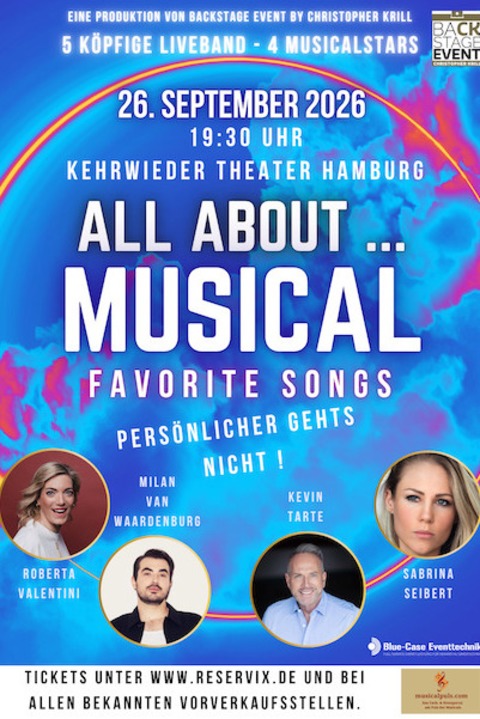 All About Musical - Favorit Songs - mit Roberta Valentini, Sabrina Seibert, Kevin Tarte, Milan van Waardenburg - HAMBURG - 26.09.2026 19:30