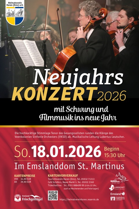 Neujahrskonzert im Harener Dom - Mit Schwung und Filmmusik ins neue Jahr - Haren - 18.01.2026 15:30