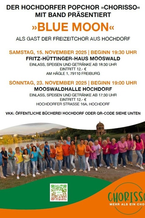 Blue Moon Chorkonzert - Freiburg - 15.11.2025 19:30 Blue Moon Chorkonzert - Freiburg - 15.11.2025 19:30