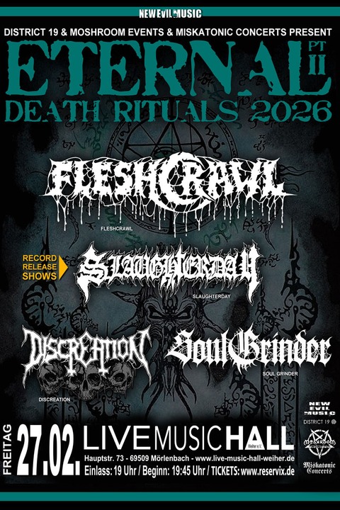 FLESHCRAWL - Eternal Death Rituals Tour Part II - 2026 - Mrlenbach - 27.02.2026 19:45