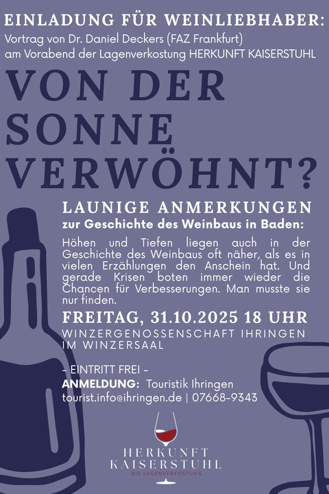 Von der Sonne verwhnt? - Ihringen - 31.10.2025 18:00