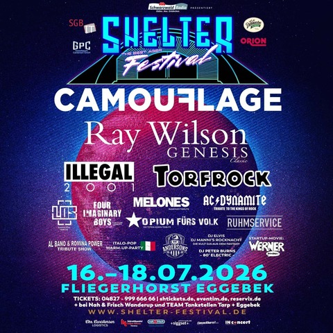 SHELTER FESTIVAL 2026 * * * V.I.P. SGB IT -DANGER ZONE * * * Tagesticket Samstag - Eggebek - 18.07.2026 13:00