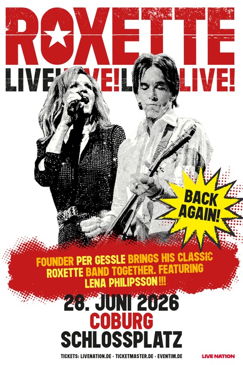 Roxette - Live - Back Again - Coburg - 28.06.2026 20:00