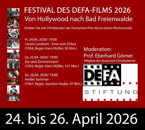 Festival des DEFA Films 2026 - Heier Sommer (1967, Regie: Joachim Hasler, 97 Min.) - Bad Freienwalde - 26.04.2026 19:00