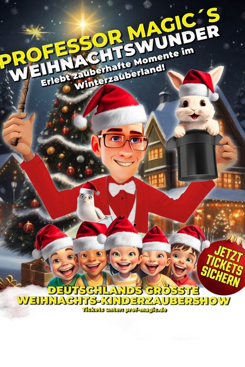 Prof. Magic's Weihnachtswunder - Deutschlands gr��te Weihnachts-Kinderzaubershow - Hof - 20.12.2026 15:00