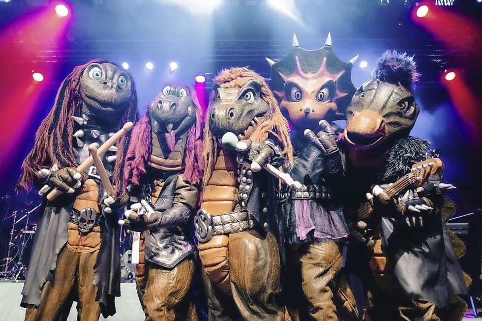 Die Dino-Metal-Band Heavysaurus gibt in der Halle im Lahrer Brgerpark ein Konzert fr die ganze Familie - Badische Zeitung TICKET