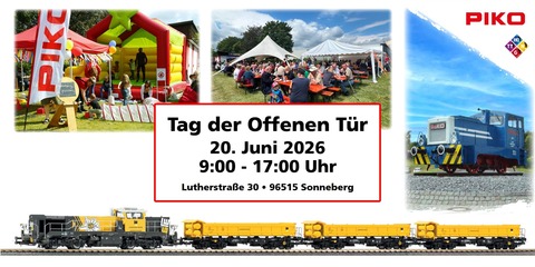 SAALFELD / SONNEBERG - Feengrottenexpress oder Tag der offenen Tr bei PIKO - Berlin - 20.06.2026 06:00