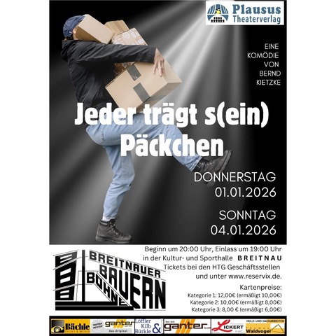 Traditionelles Theater der Breitnauer Bauernbhne - Jeder trgt s(ein) Pckchen - Breitnau - 01.01.2026 20:00