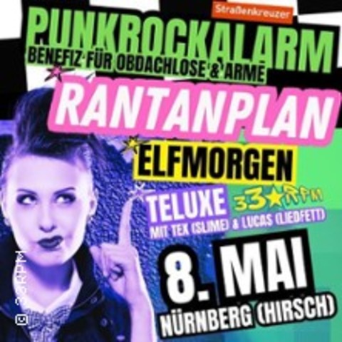 Punkrockalarm f�r Stra�enkreuzer e.V. mit Teluxe, 33RPM, Elfmorgen, Rantanplan - N�rnberg - 08.05.2026 19:00