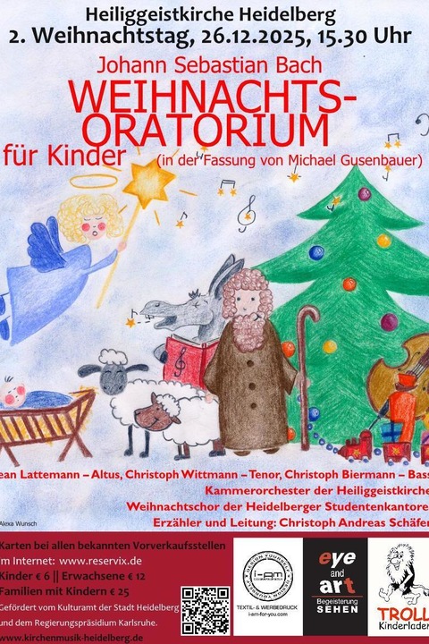 Konzerte zu Advent, Weihnachten und Neujahr bei Kerzenschein 25 - Weihnachtsoratorium fr Kinder und Familien - Heidelberg - 26.12.2025 15:30