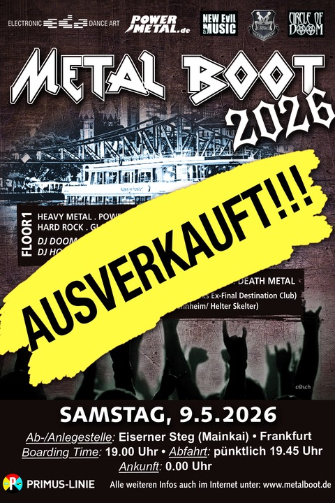 Das MetalBoot - Deine MetalParty auf dem Main! - MetalBoot 2026 - Frankfurt am Main - 09.05.2026 19:45