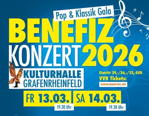 Benefiz-Konzert zu Gunsten der Station Regenbogen Uniklinik W�rzburg - Pop-Klassik-Gala - Grafenrheinfeld - 14.03.2026 19:30