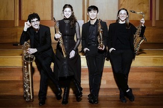 Das Dokwerk Saxophone Quartett tritt im Saal der Tourist-Information in Lffingen auf