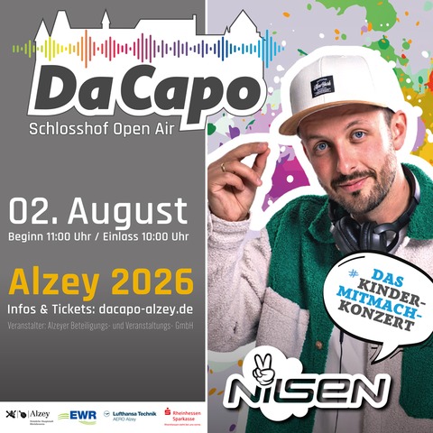 Da Capo 2026 - Nilsen - Das Kinder-Mitmach-Konzert - Alzey - 02.08.2026 11:00