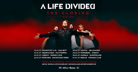 A LIFE DIVIDED + Special Guest - The Closing Tour 2027 - Frankfurt am Main - 14.01.2027 20:00