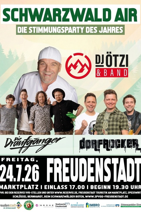 Schwarzwald Air - Die Stimmungsparty des Jahres - Freudenstadt - 24.07.2026 19:30