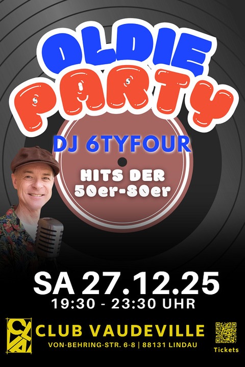 Oldie Party | DJ 6TYFOUR | Hits der 50er - 80er - DJ 6TYFOUR | Hits der 50er - 80er - Lindau (Bodensee) - 27.12.2025 19:30