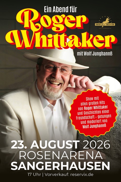 EIN ABEND F�R ROGER WHITTAKER - gesungen und moderiert von Wolf Junghann� - Sangerhausen - 23.08.2026 17:00