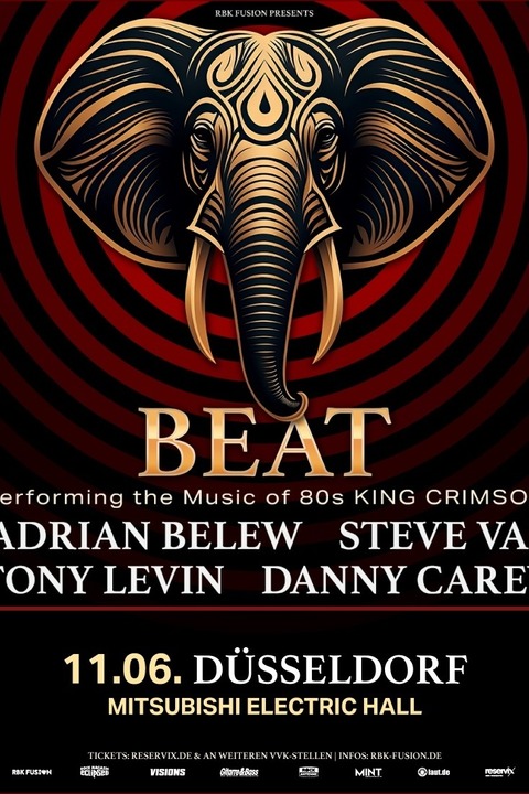 BEAT - Performing the Music of the 80's King Crimson - ADRIAN BELEW und TONY LEVIN & STEVE VAI und DANNY CAREY - D�sseldorf - 11.06.2026 20:00