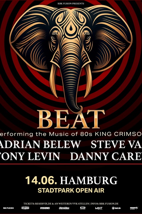 BEAT - Performing the Music of the 80's King Crimson - ADRIAN BELEW und TONY LEVIN & STEVE VAI und DANNY CAREY - Hamburg - 14.06.2026 19:00
