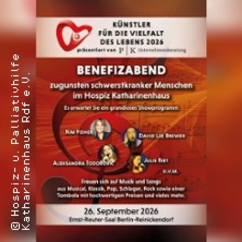 K�nstler f�r die Vielfalt des Lebens 2026 - Benefizveranstaltung - BERLIN - 26.09.2026 19:30