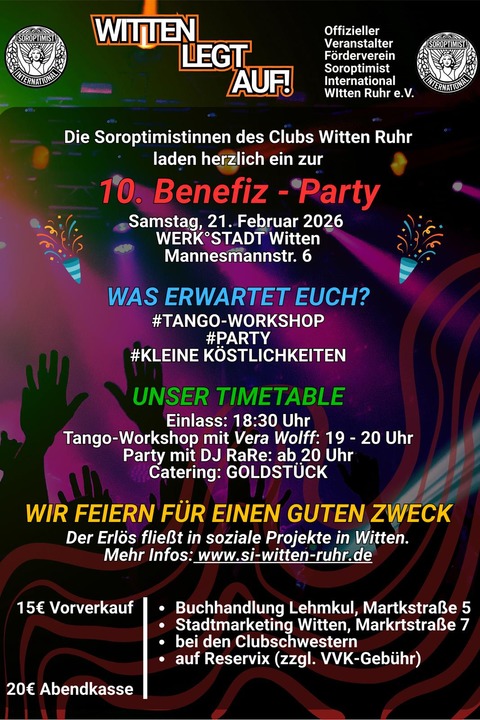 Witten legt auf! - 10. Benefiz-Party - Witten - 21.02.2026 18:30