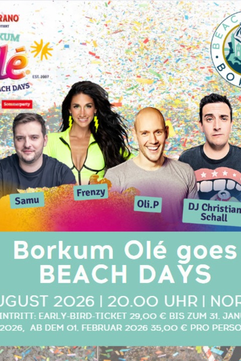 Borkum Ol� goes Beach Days - Borkum - 09.08.2026 20:00