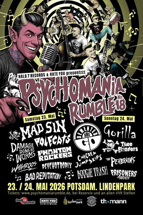 PSYCHOMANIA RUMBLE No. 18 - Tagesticket Samstag - Potsdam - 23.05.2026 17:45