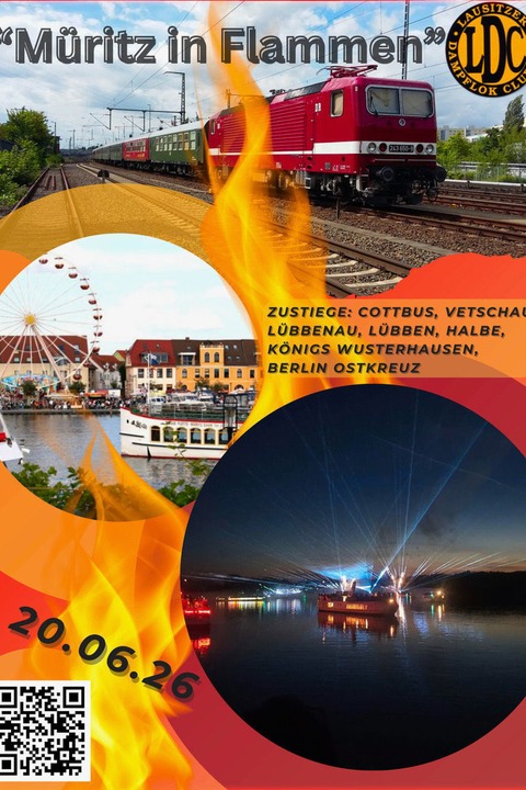 „M�ritz in Flammen“ + Hafenbahn - das Seespektakel zum Mittsommerfest - Cottbus - 20.06.2026 00:00