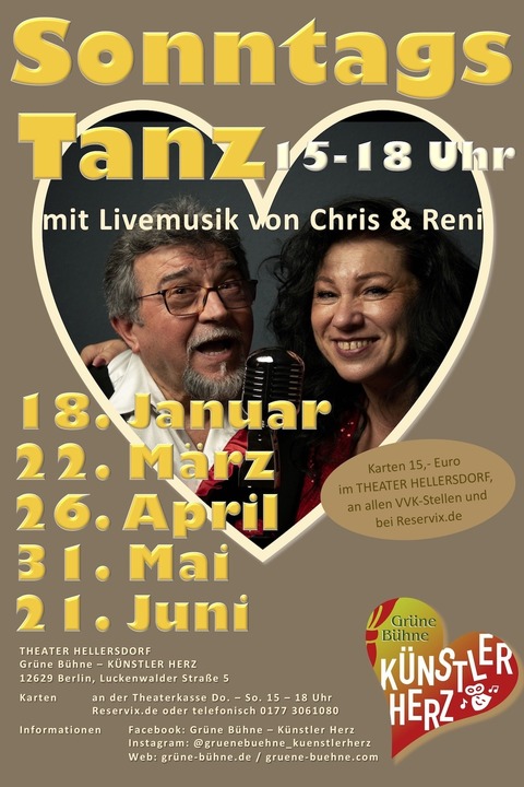 Tanzveranstaltungen im Theater Hellersdorf - Sonntagstanz - Berlin - 31.05.2026 15:00