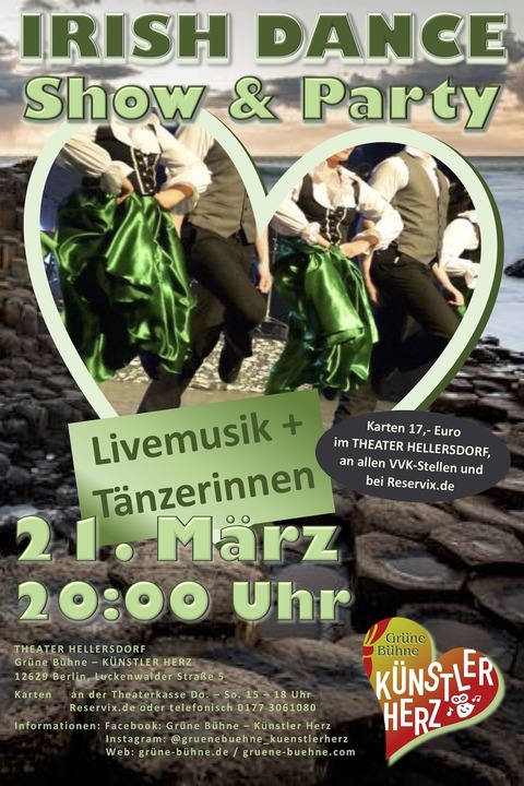 Tanzveranstaltungen im Theater Hellersdorf - Irish Dance: Show & Party - Berlin - 21.03.2026 20:00
