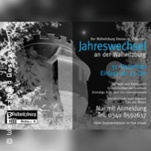 Jahreswechsel an der Wallwitzburg | Silvester 2025-2026 mit einmaligem Panaorama - DESSAU - 31.12.2026 23:30