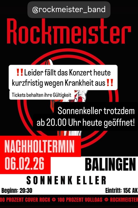 Rockmeister (Nachholtermin) - Nachholtermin - Balingen - 06.02.2026 20:00