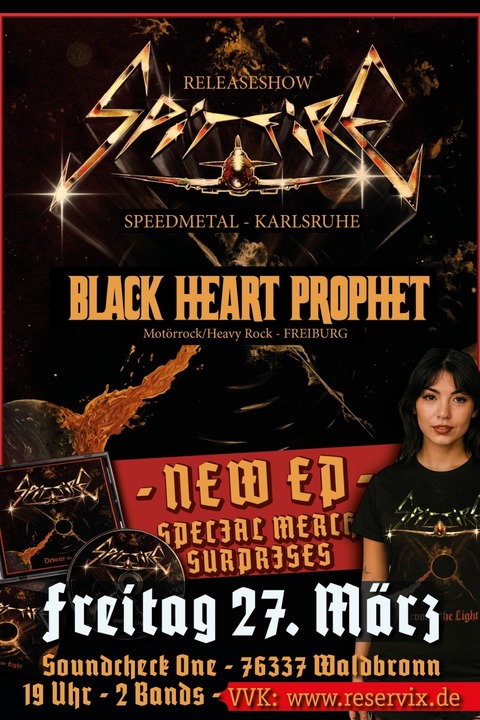 Spitfire + Support: Black Heart Prophet - EP Release Show - Waldbronn - 27.03.2026 19:00