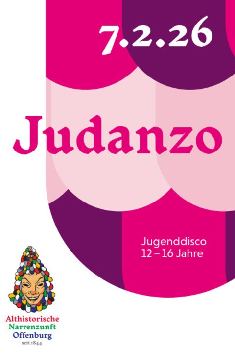 JuDANzO - Die Jugenddisco der Althistorischen Narrenzunft Offenburg - f�r Jugendliche von 12 bis 16 Jahren - Offenburg - 07.02.2026 19:00