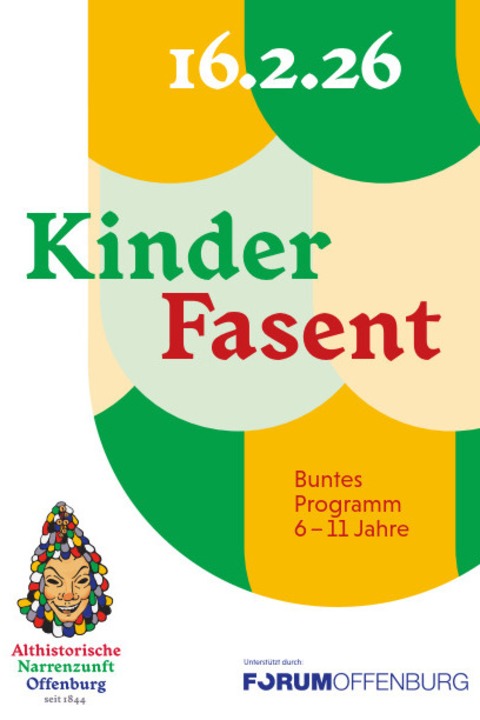 Kinderfasent der Althistorischen Narrenzunft Offenburg e. V. - f�r Kinder ab 6 Jahren-Motto „Knips das Polarlicht an! - vom tiefen Keller in den hohen Norden“ - Offenburg - 16.02.2026 14:00