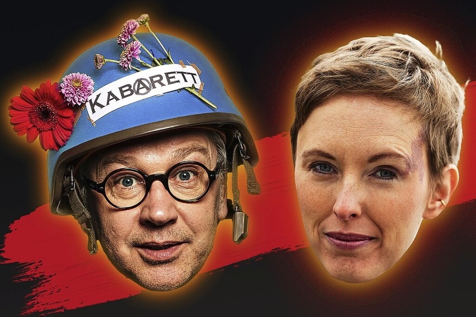 Robert Griess pr�sentiert mit drei Kollegen die Schlachtplatte 2025 im Lahrer Parktheater - Badische Zeitung TICKET