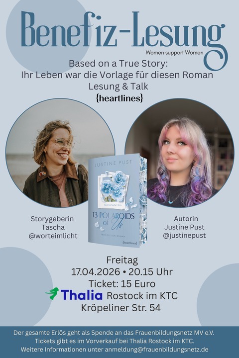 Benefizlesung „13 Polaroids of us“ - Rostock - 17.04.2026 20:15