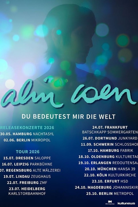ALIN COEN - „Du bedeutest mir die Welt“-Tour - Erlangen - 19.10.2026 20:00