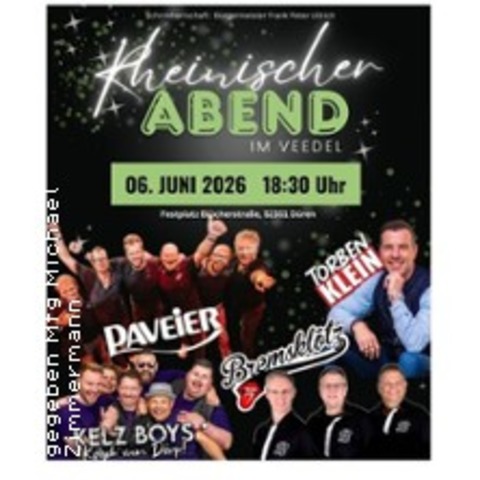 Rheinischer Abend D�ren Gr�ng�rtel 2026 / Paveier, Torben Klein, Bremskl�tz, Kelz - D�REN - 06.06.2026 19:30