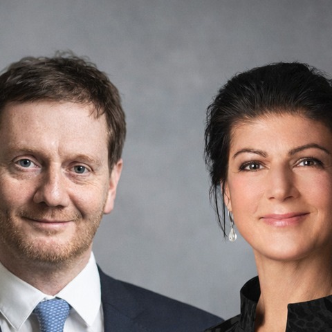 Sahra Wagenknecht und Michael Kretschmer im Gespr�ch - Sahra Wagenknecht und Michael Kretschmer im Gespr�ch - Dresden - 02.05.2026 18:00
