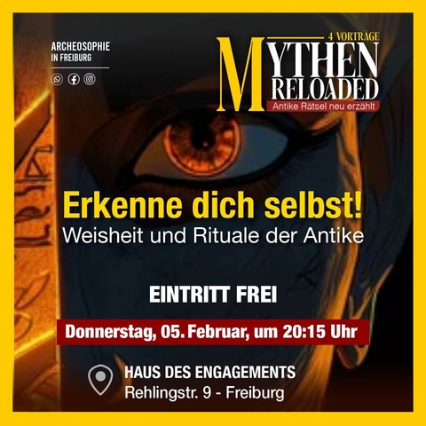 Erkenne dich selbst! Weisheit und Rituale der Antike - Freiburg - 05.02.2026 20:15