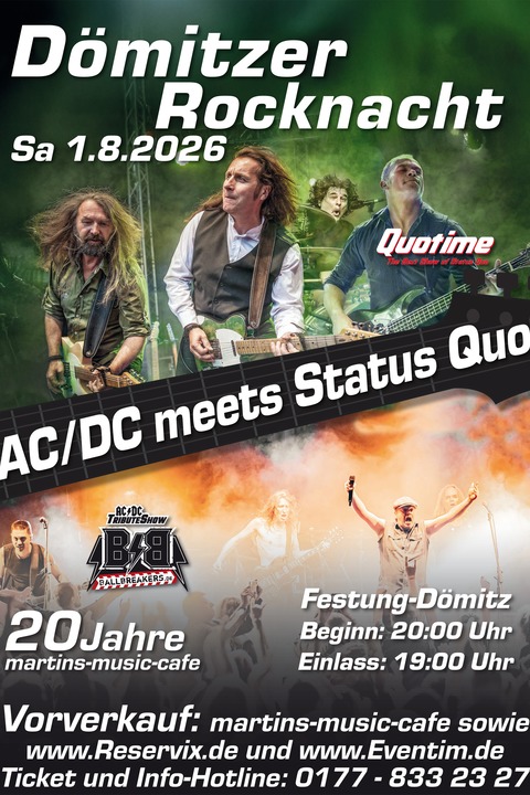 D�mitzer-Rocknacht - 20 Jahre martins-music-caf� - D�mitz - 01.08.2026 20:00