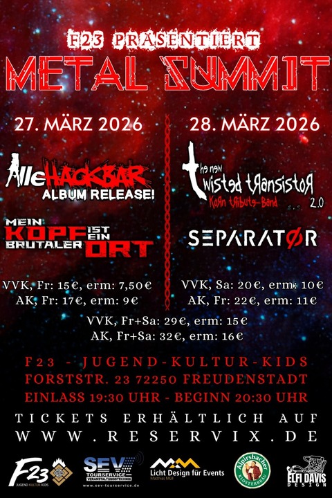 Metal Summit �26 - Freitag - Freudenstadt - 27.03.2026 20:30