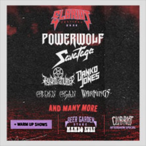 Elbriot Festival 2026 - mit Powerwolf und vielen mehr! - HAMBURG - 08.08.2026 12:00