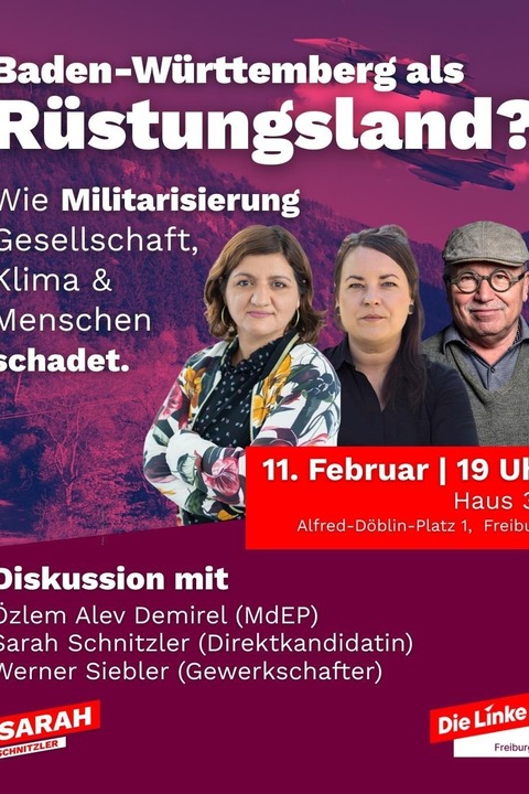 Wahlzeit: Baden-W�rttemberg als R�stungsland? - Freiburg - 11.02.2026 19:00