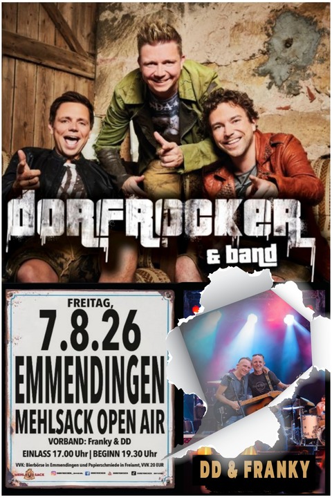 DORFROCKER & BAND "OPEN-AIR" SUPPORT DD & FRANKY - Emmendingen - 07.08.2026 17:00