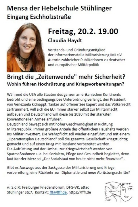 Bringt die Zeitenwende mehr Sicherheit? - Freiburg - 20.02.2026 19:00